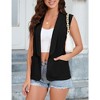 Sleeveless Blazer Vest For Women Open Front Casual Long Cardigan Singal Button Blazer Jacket With Pockets - 2 of 4