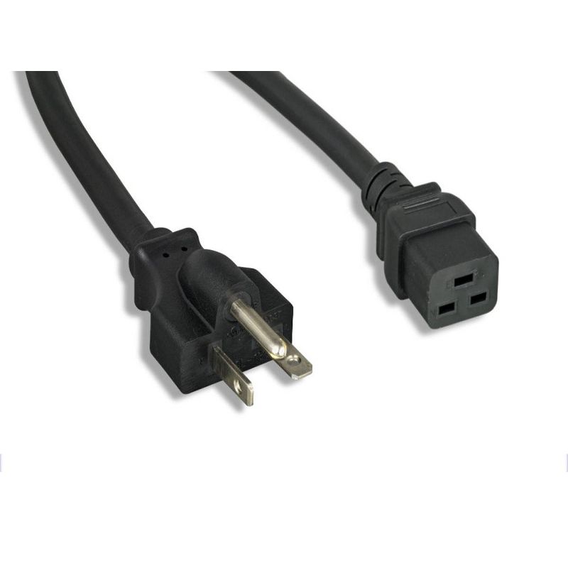 Monoprice Heavy Duty Extension Cord - 8 Feet - Black | NEMA 6-20P to IEC 60320 C19, 12AWG, 20A, 125V, For High-Performance Computers and Network, 1 of 7