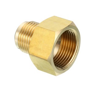 Unique Bargains Fit Air Gas Line Refrigeration Brass SAE 45 Degree Flare Plumbing Connectors - 1 of 4