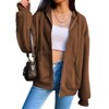 Womens Sweatshirts Hooded Fleece Lined Sweatshirt Long Sleeve Zip Up Jacket - 3 of 4