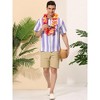 Lars Amadeus Men's Summer Irregular Printed Camp Collar Short Sleeves Button Down Hawaiian Shirt - 3 of 4