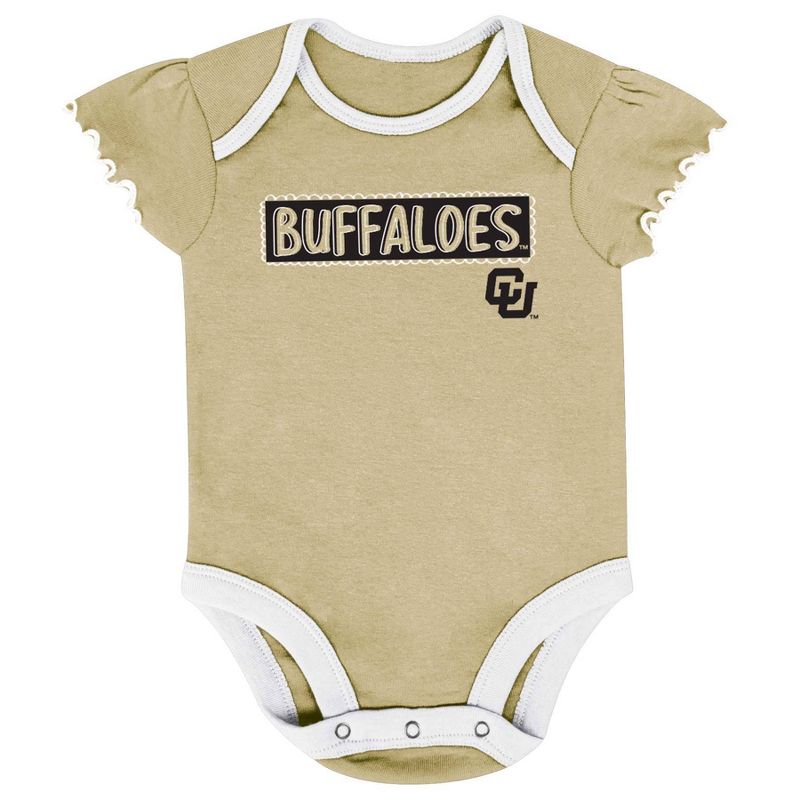 NCAA Colorado Buffaloes Infant Girls&#39; 3pk Bodysuit Set, 4 of 5