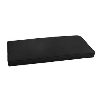 Sunbrella 48"x19"x3" Outdoor Bench Cushion, UV-Resistant, Fade-Proof, Black Canvas with Eco-Friendly Fill