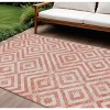 Salmon And Ivory Geometric Washable Indoor Outdoor Area Rug - 2 of 4