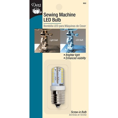 Dritz Sewing Machine LED Light Bulb with Screw-In Base: Silver Nickel, Straight Stitch, Manual Power, Sewing Machine Parts