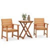 Tangkula 2PCS 20" Folding Table Outdoor Hardwood Bistro Table Slatted Tabletop Patio - 2 of 4