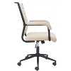 Office Chair 38.2–41.3"H Beige – Faux Leather Upholstery with Black Steel Frame, Modern Adjustable Swivel Seating By Zuo Modern - 3 of 4