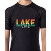 Boys' Lake Life Short-Sleeve Swimsuit Rashguard Top Swim Shirt Black - 3 of 4