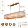 54" 10-Lights Drum Alabaster Rectangle Kitchen Island Chandelier - 2 of 4