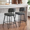 PU Leather Upholstered Industrial Bar Stools with Backrest and Footrest for Kitchen, Dining or Home Bar (Set of 2) - 3 of 4