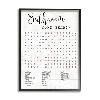 Stupell Industries Bathroom Word Search Fun Family Design