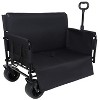 Kumasinova Convertible Folding Wagon Cart with Bench Seat &Storage,Heavy-Duty Utility Wagon with 180L Cargo Space for Beach,Camping,Garden,Sports - 2 of 4
