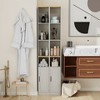 72" Tall Slim Storage Cabinet, 6-Tier Narrow Freestanding Bathroom Cabinet with 1 Door and 2 Adjustable Shelves, Bookcase Display Storage Shelves - 4 of 4