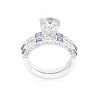 Slickblue Women’s Clear and Tanzanite Cubic Zirconia Bridal Ring Set – Rhodium Finish, Sizes 5-10 - 2 of 4