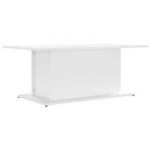 vidaXL Engineered Wood Coffee Table in White - Stylish and Durable Living Room Furniture with Storage - 1 of 4
