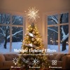 Aoibox Christmas Firework Tree Topper 12.2 Inch Glittered Epoxy Snowflake with 30 LED Lights 6 Hour Timer 8 Modes USB Remote 1 Piece - 2 of 4