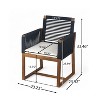PAGED Outdoor Dining Chairs Set of 2 Wood Patio Chairs with Rope Design Back, Arms, Washable Cushion for Outside,  Backyard - 2 of 4