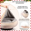 JOEJOY Dog Beds for Small Medium Dogs, Cozy Cuddler Luxury Puppy Pet Bed with Blanket Attached, Donut Round Calming Anti-Anxiety Dog Burrow Cave Bed - 2 of 4
