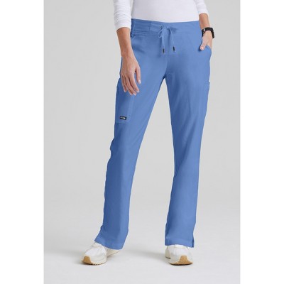 Grey's Anatomy By Barco -classic Women's Mia 6-pocket Mid-rise Straight Leg  Scrub Pant Petite Large Ciel Blue : Target