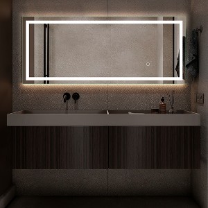 Dovelina Rectangle Bathroom Vanity Mirror LED Mirror with Defog - 1 of 4