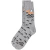Memoi Men's "Boo Crew" Halloween Holiday Novelty Crew Sock Med Gray Heather 10-13 - 3 of 4