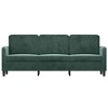 vidaXL 3-seater Sofa Dark Green Velvet, Metal, Foam 3-Seater - 2 of 4