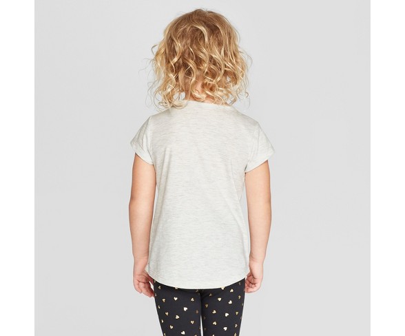 Toddler Girls' Disney Princess Ariel Short Sleeve T-Shirt - Gray 2T