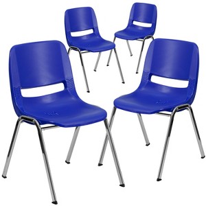 Flash Furniture 4 Pack HERCULES Series 440 lb. Capacity Kid's Ergonomic Shell Stack Chair with 14" Seat Height - 1 of 1