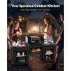 VEVOR Camping Kitchen Table, Outdoor Camp Cooking Table, Aluminum Portable Cook Station with 3 Storage Cupboard, Carrying Bag, Black - 3 of 4