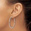 Black Bow Jewelry 2mm Round Hoop Earrings in 14k White Gold, 40mm (1 1/2 Inch) - 4 of 4