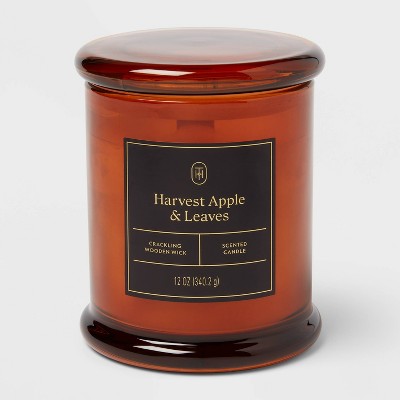 Wooden Wick Harvest Apple and Leaves Jar Candle 12oz - Threshold™
