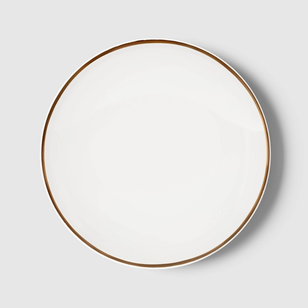 10.5" Stoneware Classic Coupe Dinner Plate Gold Rim - Threshold™