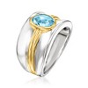 Ross-Simons 1.20 Carat Swiss Blue Topaz Ring in Sterling Silver and 18kt Gold Over Sterling - 3 of 4