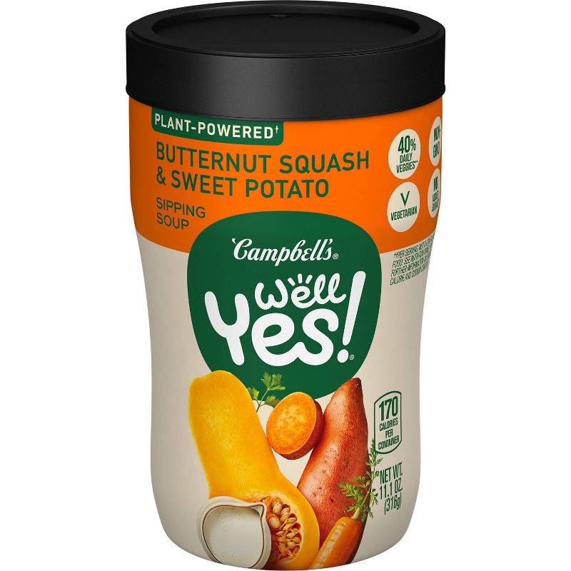 Campbell&#39;s Well Yes! Butternut Squash &#38; Sweet Potato Microwavable Sipping Soup - 11.2oz, 1 of 11