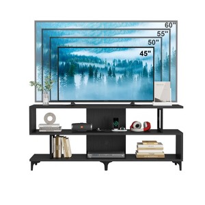 TV Stand for up to 60 Inch TVs, Modern Entertainment Center with Open Shelf, Charging Station, 4 Power Outlet & 2 USB Ports, for Living Room Bedroom - 1 of 4