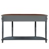 Sapphtopaz Retro Curved Wood Console Table with Roman Legs, 52" Circular Half Moon Entryway Sofa Table with Open Shelf and 2 Drawers - 4 of 4