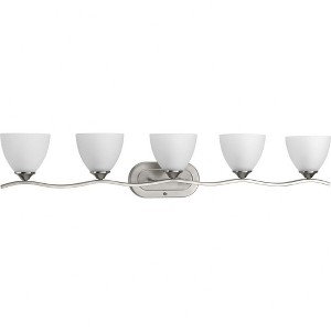 Progress Lighting Laird 5-Light Bath Vanity, Brushed Nickel, Glass Shade - 1 of 3