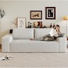 Modern  Velvet Corduroy Sofa, Deep Seat Soft Lounge Couch, Wide Armrest Textured Fabric Sofas for Living Room - 4 of 4
