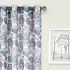 Kate Aurora Key West Summery Floral 2 Pack Grommet Top Sheer Curtain Panels - 2 of 4