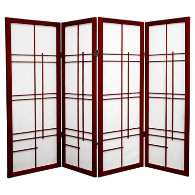 4 ft. Tall Eudes Shoji Screen - Rosewood (4 Panels)