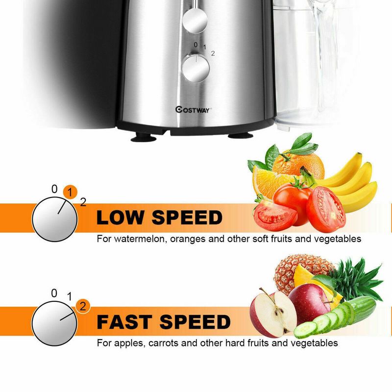 Costway Electric Juicer Wide Mouth Fruit & Vegetable Centrifugal Juice Extractor 2 Speed, 5 of 11