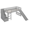 TIRAMISUBEST Kids Bed Frame with Storage Staircase, Modern Loft Bed with Ladder, Slide and Guardrail - 3 of 4
