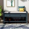 Entryway Storage Bench, Solid Wood Storage Bench with Open Shoe Rack, 2 Drawers, Multipurpose Shoe Bench with Padded Cushion for Hallway - 2 of 4