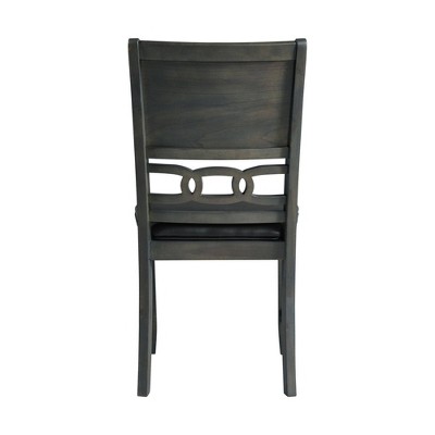Transitional Slate-Gray Faux Leather Upholstered Side Chair Set