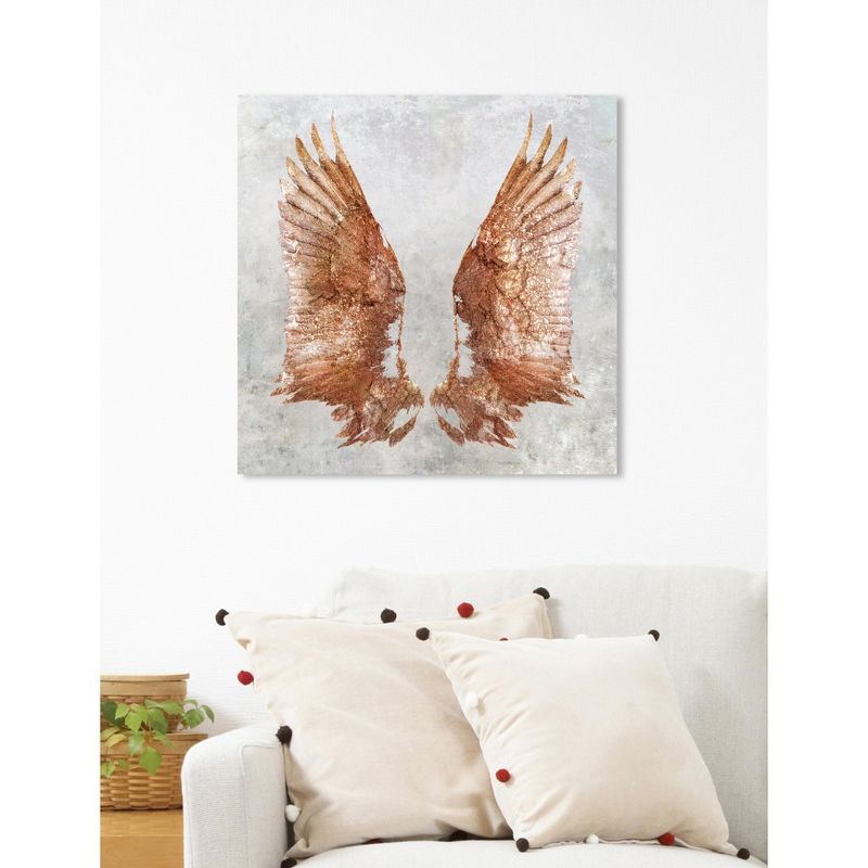 20&#34; x 20&#34; Rose Gold Wings Fashion and Glam Unframed Canvas Wall Art in Pink - Oliver Gal, 6 of 9