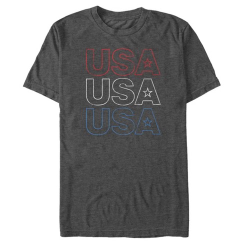 Men's Lost Gods Usa Red White And Blue Distressed T-shirt - Charcoal ...