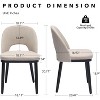 Set of 2/4/6 Modern Upholstered Dining Chairs – 300lb Capacity, Curved Backrest & Sturdy Wood Legs for Kitchen, Cafe, or Living Room - 3 of 4
