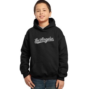 LA Pop Art Boy's Word Art Hooded Sweatshirt - LOS ANGELES NEIGHBORHOODS - 1 of 4