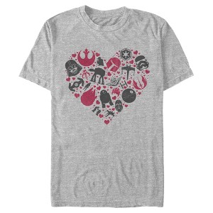 Men's Star Wars Valentine's Day Heart Icons T-Shirt - 1 of 4