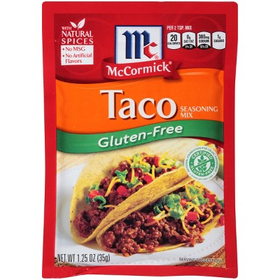 Mccormick Gluten Free Taco Seasoning Mix - 1.25oz : Target